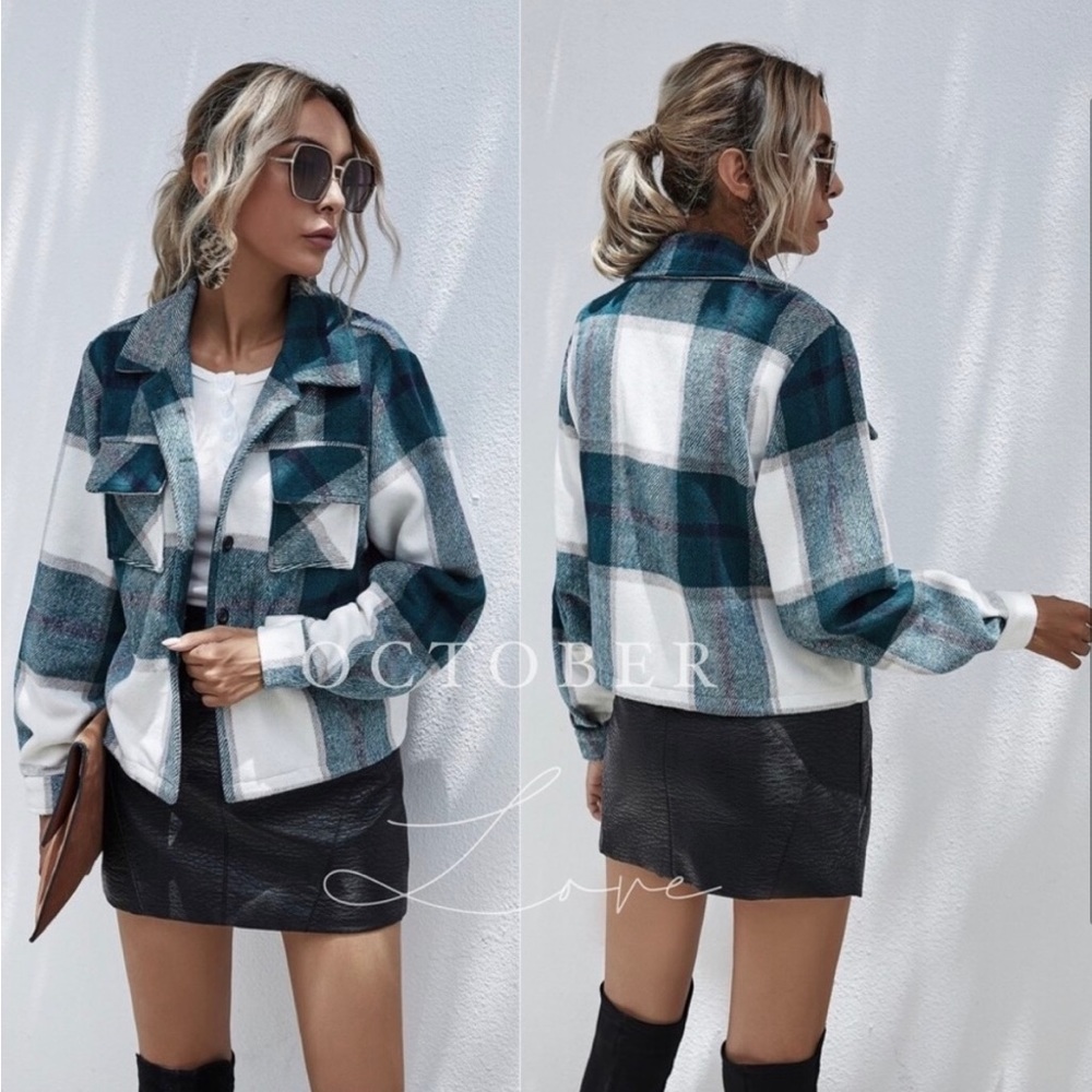 Cropped Plaid Jacket